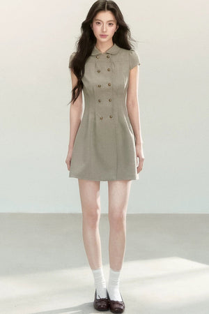Retro Preppy Doll Collar Dress