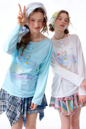 Retro Rabbit Print Top