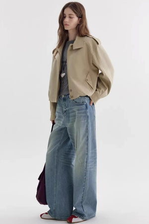 Retro Raglan Trench Coat