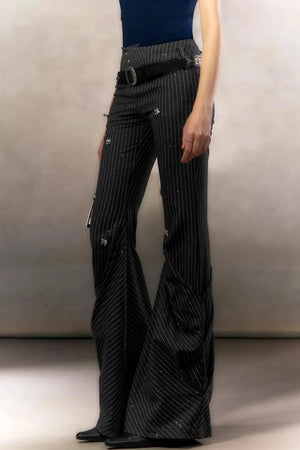 Retro Rhinestone Casual Pants
