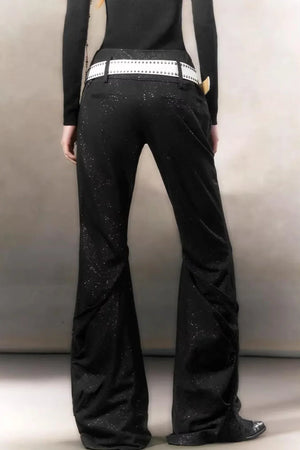 Retro Rhinestone Casual Pants