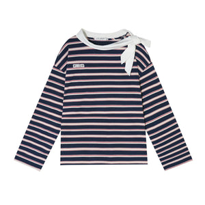Retro Striped Color-Blocked Top