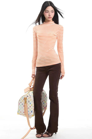 Retro Striped Slim-Fit Base Top