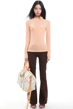 Retro Striped Slim-Fit Base Top