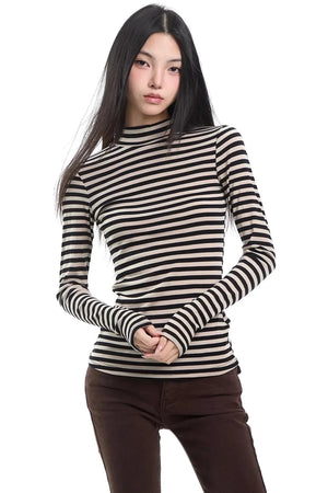 Retro Striped Slim-Fit Base Top
