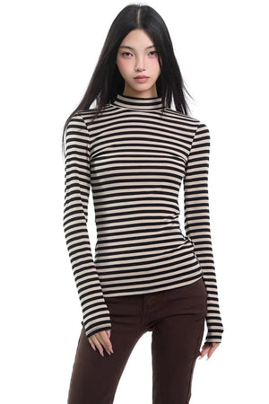 Retro Striped Slim-Fit Base Top