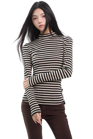 Retro Striped Slim-Fit Base Top