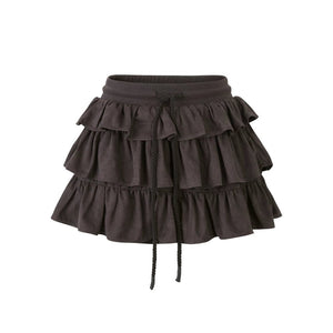 Retro Suede Tiered Skirt