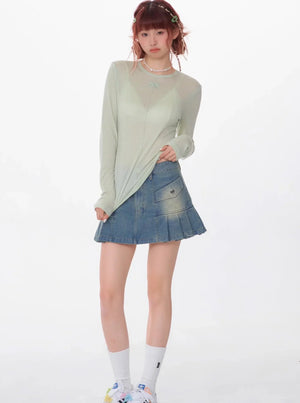 Retro Thin Slim Bow Knit Top