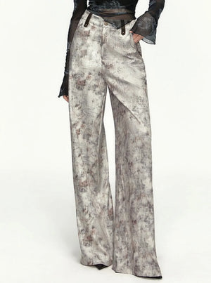 Retro Tie-Dye Printed Long Pants