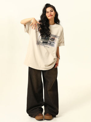 Retro TV Printed Short Sleeve T-Shirt
