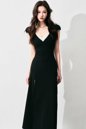 Retro V-Neck Lace Dress