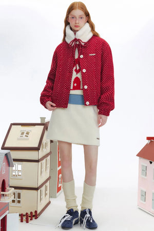 Retro Velvet Snow A Line Skirt