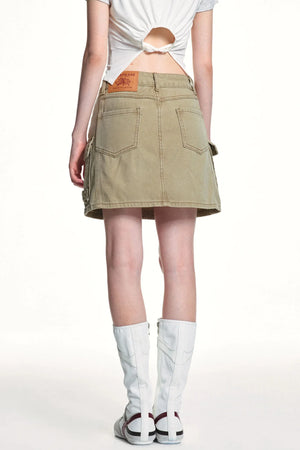 Retro Washed Slimming Denim Skirt