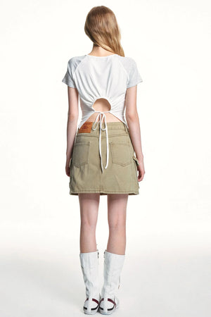 Retro Washed Slimming Denim Skirt