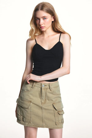 Retro Washed Slimming Denim Skirt
