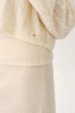 Retro Wool Blended Cardigan Set-Up