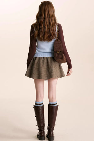Retro Wool Plaid Skirt