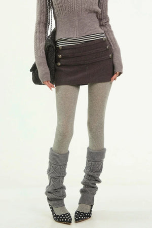 Retro Woolen A-Line Skirt