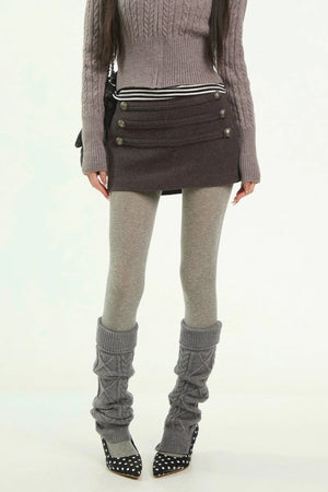 Retro Woolen A-Line Skirt