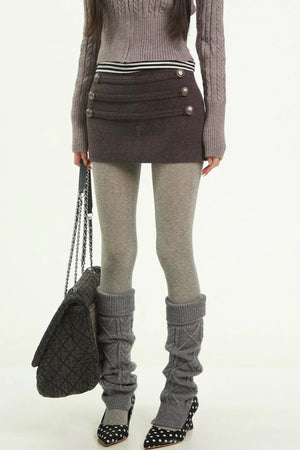 Retro Woolen A-Line Skirt