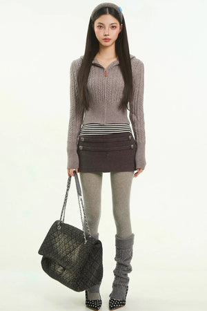 Retro Woolen A-Line Skirt