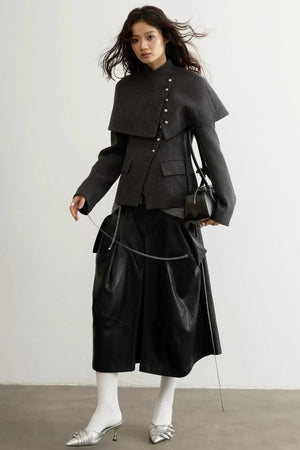 Retro Woolen Cape Coat
