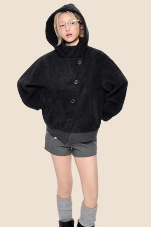 Retro Woolen Hooded Jacket