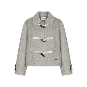 Retro Woolen Horn Button Jacket