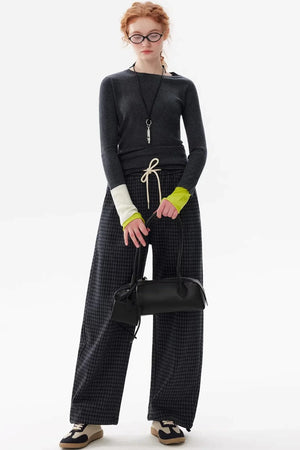 Retro Yarn-Dyed Plaid Pants