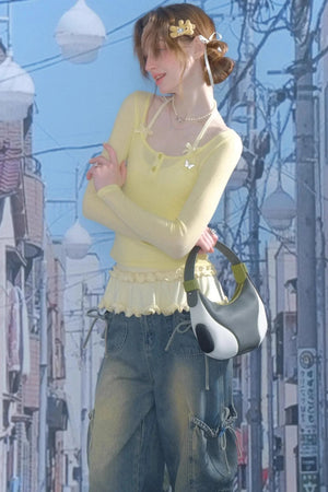 Retro Yellow Knit Top