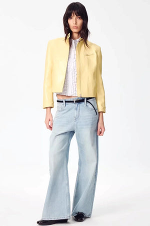 Retro Yellow Leather Jacket