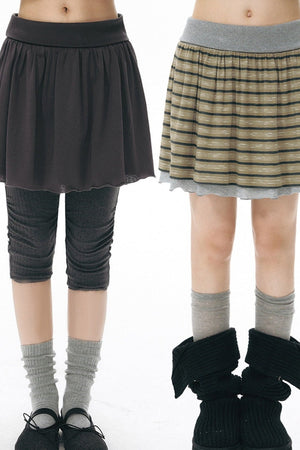 Reversible A-Line Cuffed Waistband Knit Skirt