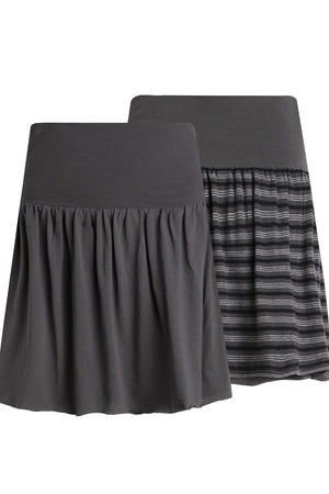 Reversible A-Line Cuffed Waistband Knit Skirt