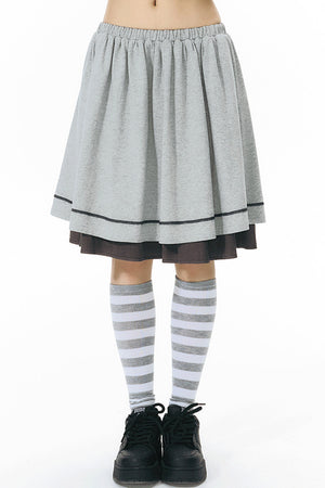 Reversible Color-Blocked Knit Skirt
