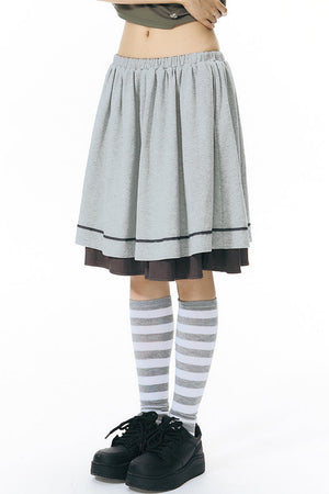 Reversible Color-Blocked Knit Skirt