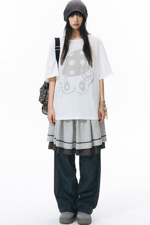 Reversible Color-Blocked Knit Skirt