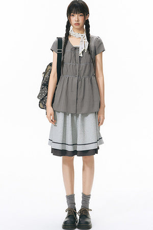 Reversible Color-Blocked Knit Skirt