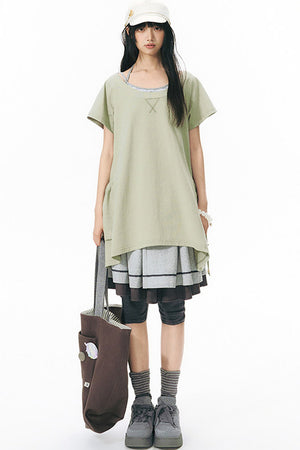 Reversible Color-Blocked Knit Skirt