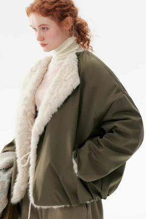 Reversible Faux Mink Parka Coat