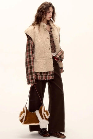 Reversible Fur Suede Vest Jacket
