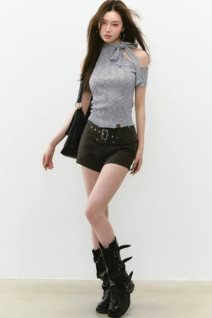 Reversible Lace-Up Knit Vest