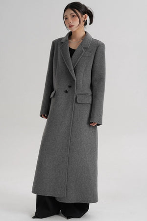 Reversible Long Shoulder Wool Coat