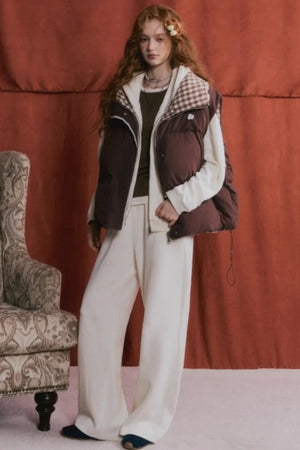 Reversible Plaid Lace Vest