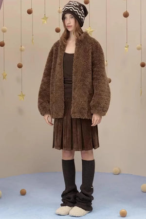 Reversible Suede Pleated Skirt