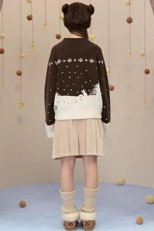 Reversible Suede Pleated Skirt