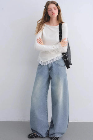 Rhinestone Blue Scimitar Pants