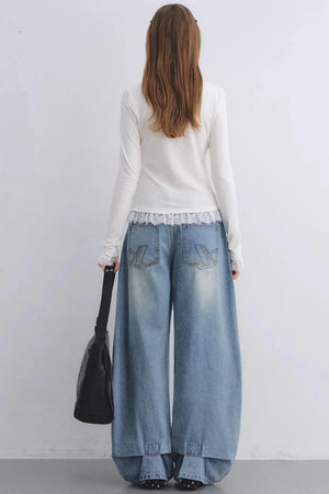 Rhinestone Blue Scimitar Pants