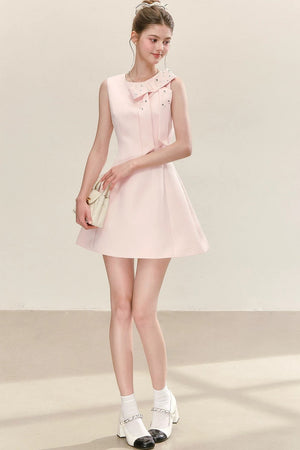 Rhinestone Bow A-Line Dress