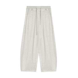 Rhinestone Elastic Waistband Pants